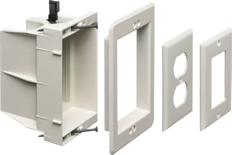 exterior tv electrical box|recessed outlet box for tv.